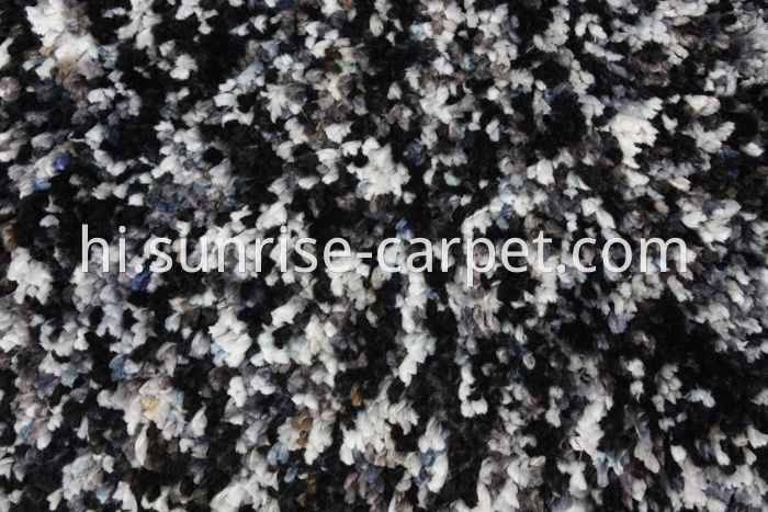 Micorfiber Shaggy Rug with Black & Grey Color
